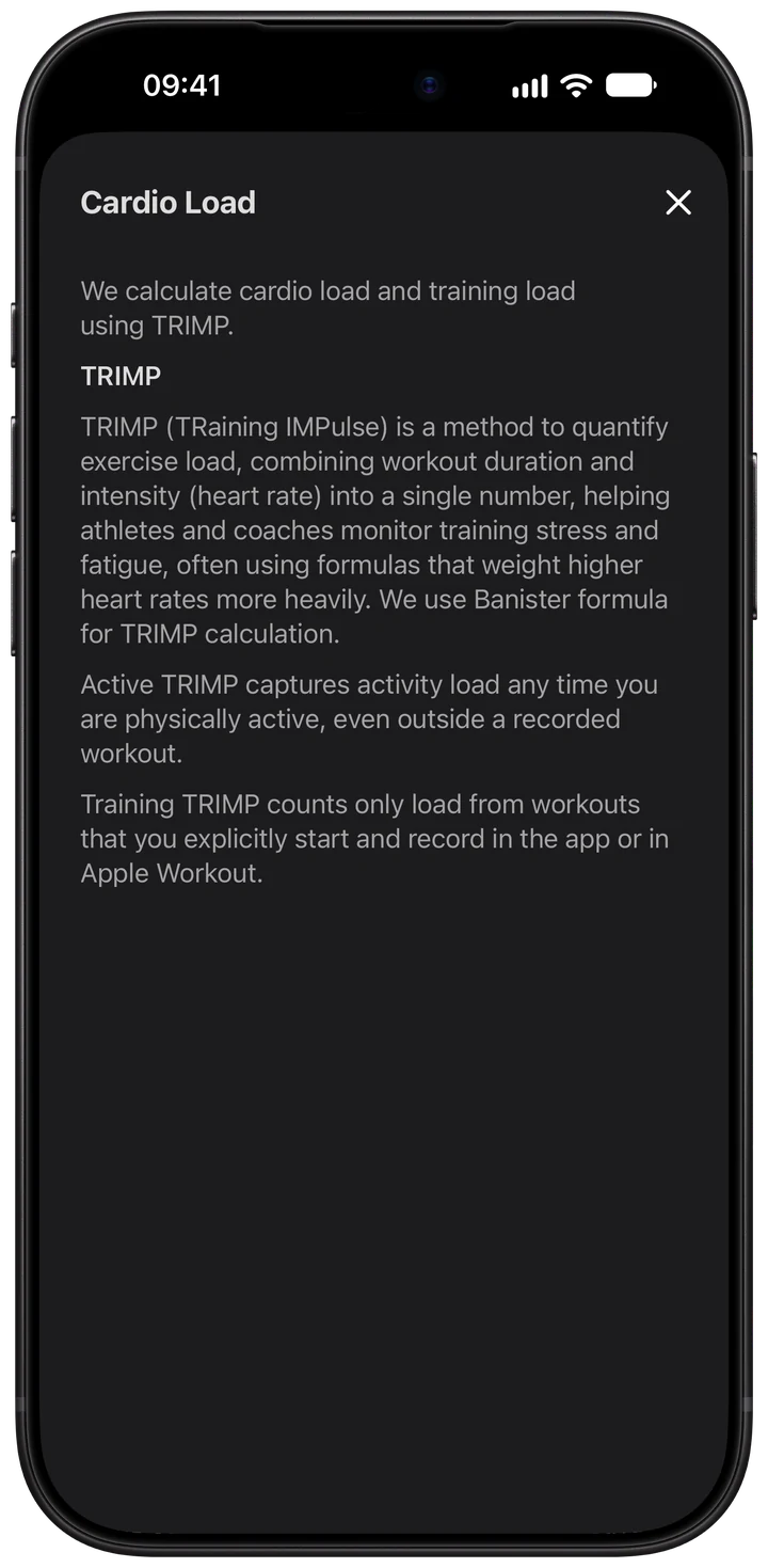 Wellhero Cardio Load help defining TRIMP, Active TRIMP and Training TRIMP