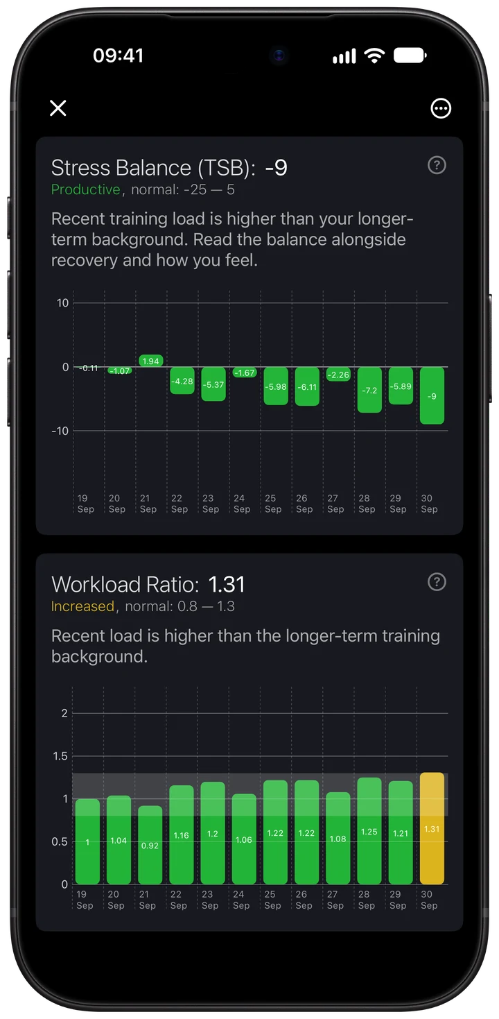 Wellhero Stress Balance TSB history with a current value of minus 9 for the fictional day