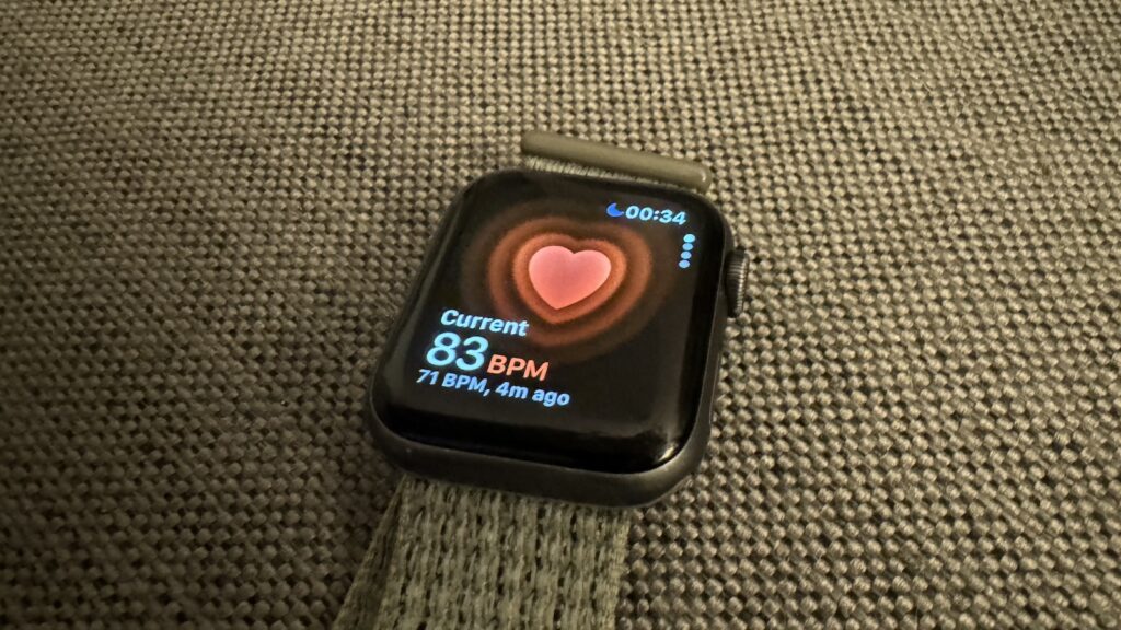 Here, the Apple Watch measures heart rate but not heart rate variability.