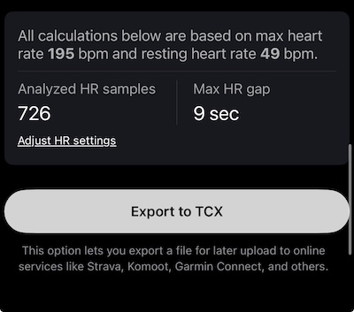 Workout analytics: Meta information