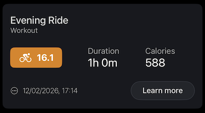Workout analytics: Post in feed