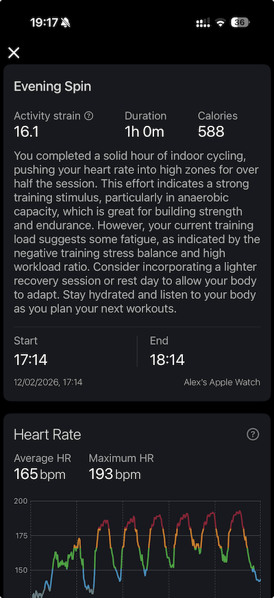 Workout analytics: AI analytics